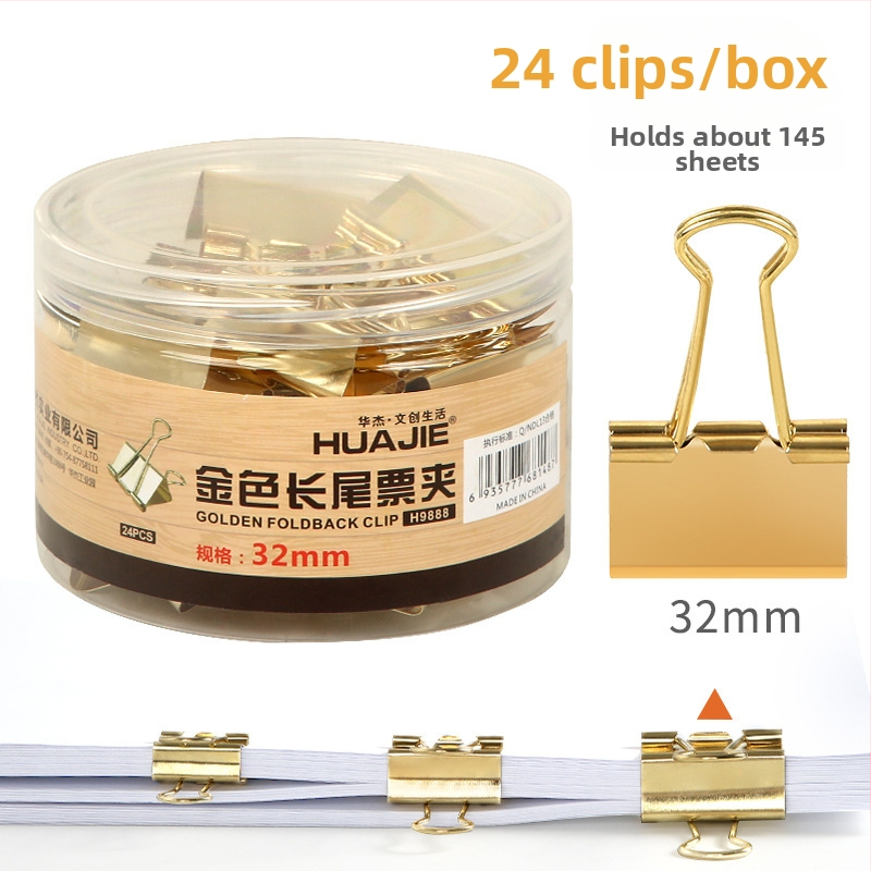 Uholový klip na dokumenty, kovový, balenie: plastový valec, model: klip na dokumenty