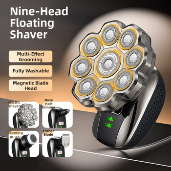 Elektriskais skuveklis plikām galvām ar plūstošu riņķveida galvu, pilnīgi mazgājamā visa ķermeņa, modelis 310, iebūvētā baterija 500–800 mAh, darbības laiks 60+ min