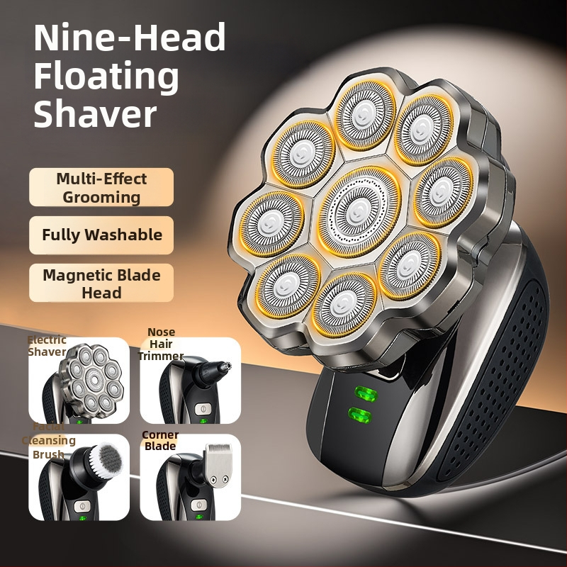 Elektriskais skuveklis plikām galvām ar plūstošu riņķveida galvu, pilnīgi mazgājamā visa ķermeņa, modelis 310, iebūvētā baterija 500–800 mAh, darbības laiks 60+ min