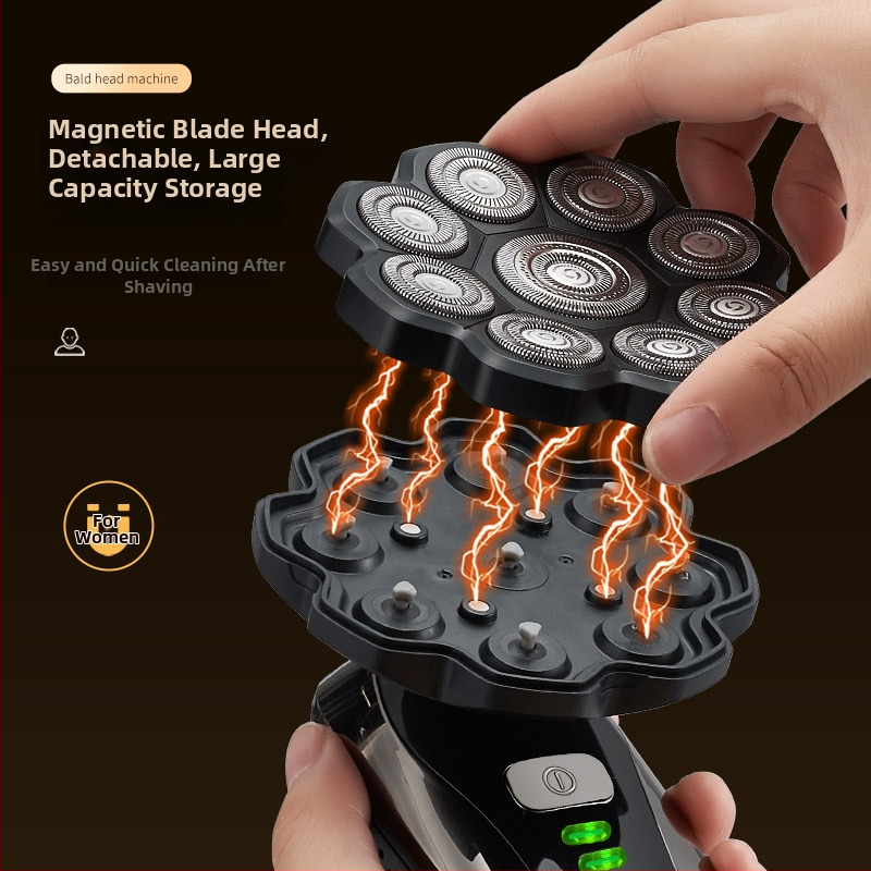 Elektriline habemepuhastaja kiilakestele peadele koos ujuva lõiketeraga, kogu keha pestav, mudel 310, sisseehitatud 500–800 mAh aku, tööaeg 60+ min