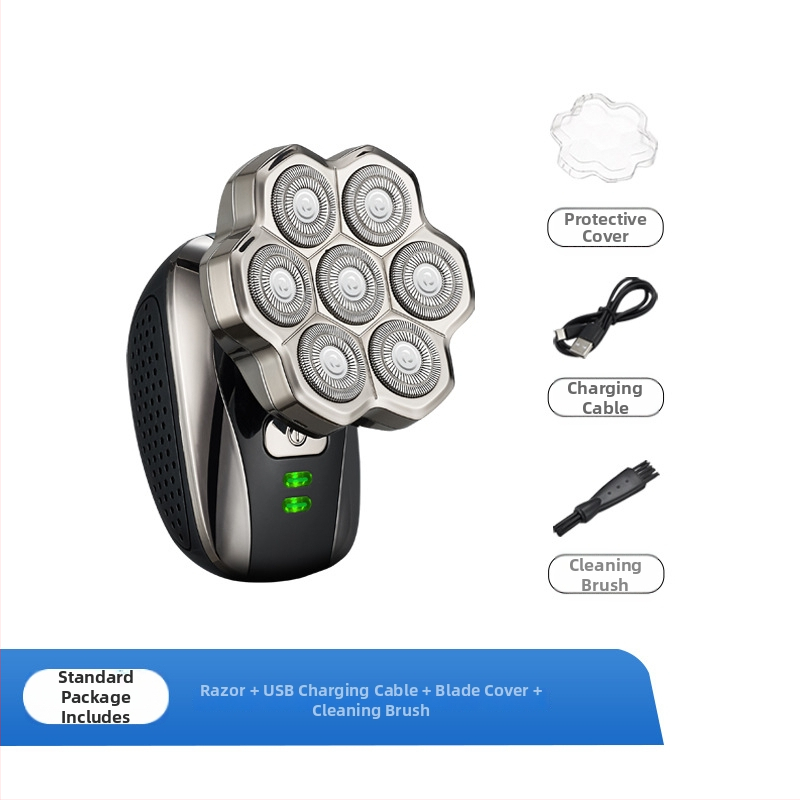 Elektriskais skuveklis plikām galvām ar plūstošu riņķveida galvu, pilnīgi mazgājamā visa ķermeņa, modelis 310, iebūvētā baterija 500–800 mAh, darbības laiks 60+ min