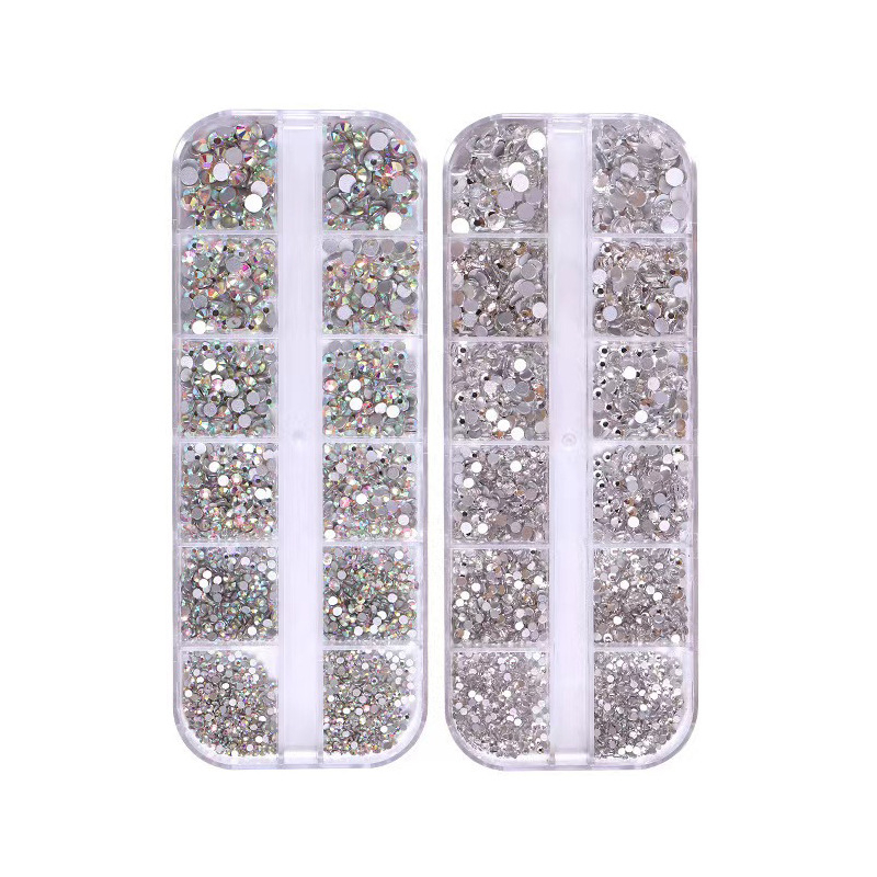 Stiklo nagų rhinestones – Princess Series, 30 g, 12 paketų mišinys, Yiwu kilmė
