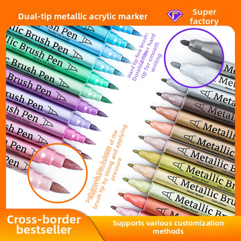 Topeltpeaga marker metallilise akrüül-inkeriga, graffiti sädelusega – veekindel ja pleekimata