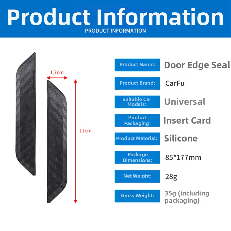 Auto ukse kaitselint, silikoon, mudel AC-723, universaalne tüüp, kohandatav