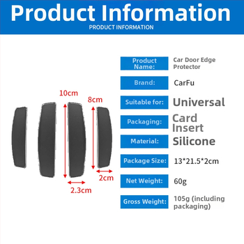 Silikoonist auto ukse serva kaitselint, paksenenud ja kulumiskindel, mudel AC-715A, universaalne sobivus, kaubamärk carfu