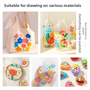 Vesepõhised markerid suure mahutavusega ja pehme otsaga lasteaia kunstile — Firewo