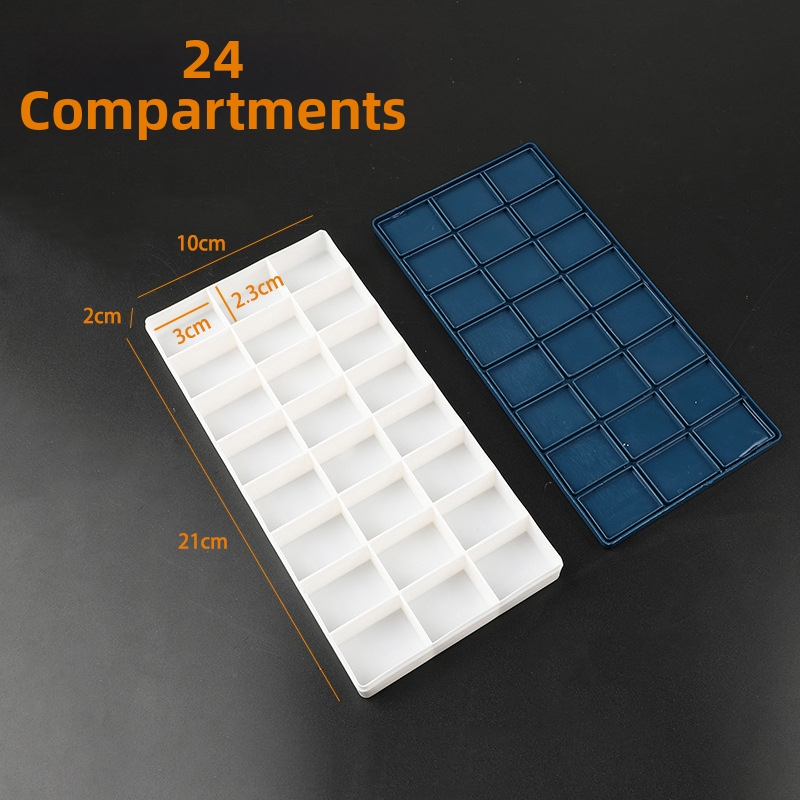 Box na farby pre študentov (Soft-Cover séria) — plastový, obdĺžnikový, 10/12/24/36 priehradiek, Xupeng