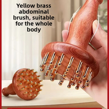 Meridiaani massaažiharja puidust käepidemega – Braziliast roosipuust, kogu keha massaaž, kõhule ja sääredele, üldiseks kasutamiseks