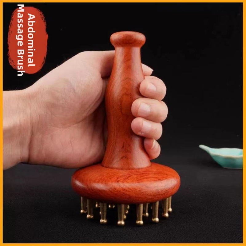 Meridiaani massaažiharja puidust käepidemega – Braziliast roosipuust, kogu keha massaaž, kõhule ja sääredele, üldiseks kasutamiseks