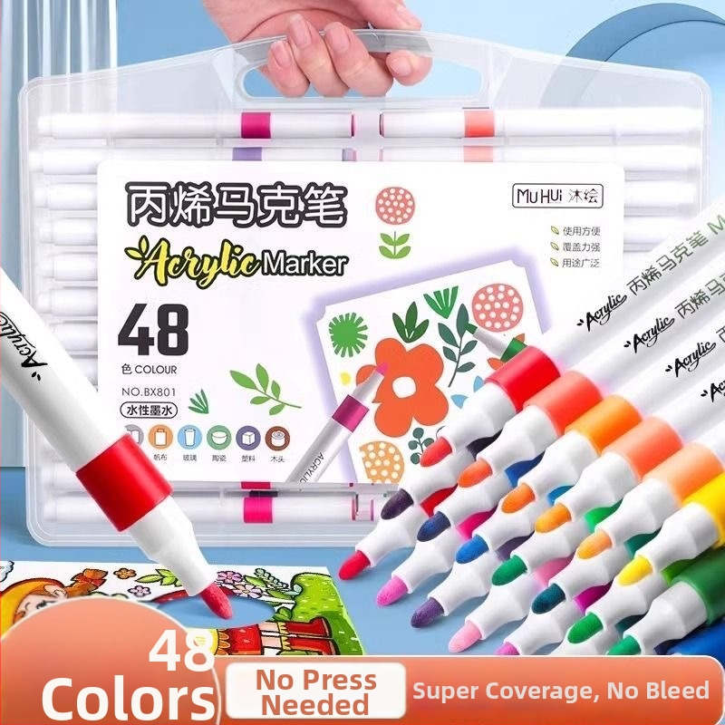 Dehong Akrüülmarkerid Õpilastele, Läbipaistmatud ja Segavad, Veepõhised