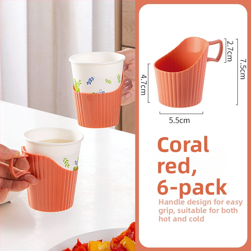 Defu plastikinis puodelio laikiklis, kinų stiliaus, paprastas dizainas, šilumos izoliacija, pakuotė 96 vnt