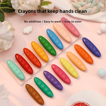 Laste plastist kriidid graffiti joonistamiseks, pähkli-kujuline kuju, ovaalne korpus, Kriidid seeria, logotipi trükkimine, kohandamine saadaval