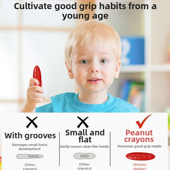 Laste plastist kriidid graffiti joonistamiseks, pähkli-kujuline kuju, ovaalne korpus, Kriidid seeria, logotipi trükkimine, kohandamine saadaval