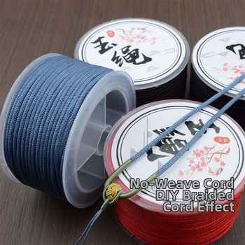 Jade Rope 2m käsitsi kootud ümmargune köis käevõrude ja ripatside jaoks, matt viimistlus, tagastamise muster, lihtne stiil