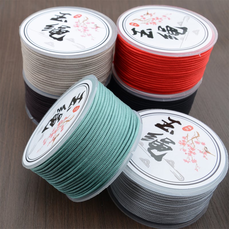 Jade Rope 2m käsitsi kootud ümmargune köis käevõrude ja ripatside jaoks, matt viimistlus, tagastamise muster, lihtne stiil