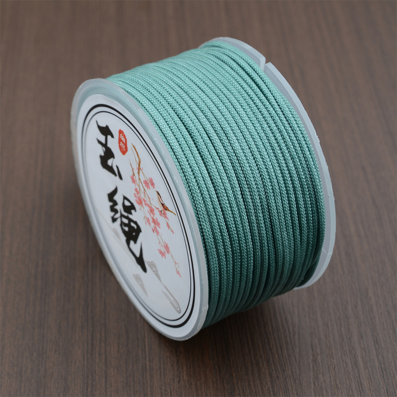 Jade Rope 2m käsitsi kootud ümmargune köis käevõrude ja ripatside jaoks, matt viimistlus, tagastamise muster, lihtne stiil