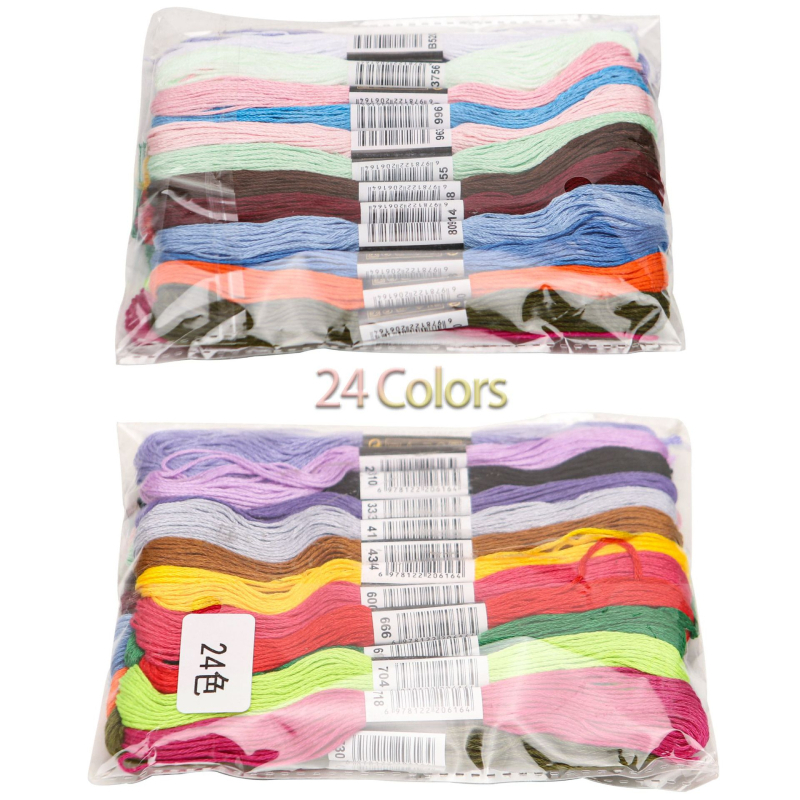 Kryžminio siuvimo siūlai, poliesterio komplektas apyrankėms, siuvimui ir kryžminiam siuvinėjimui