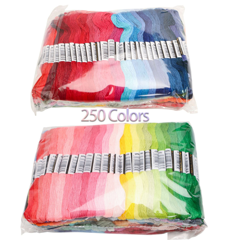 Kryžminio siuvimo siūlai, poliesterio komplektas apyrankėms, siuvimui ir kryžminiam siuvinėjimui