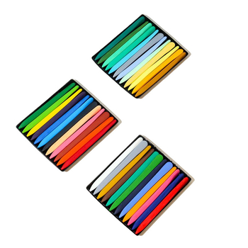 Детски триъгълни пластмасови восъчни моливи – лесно се изтриват, без отпечатано лого, без внос