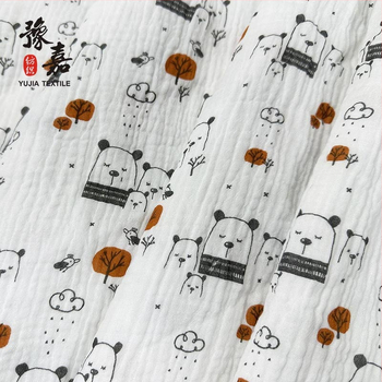 Kahekordne puuvillane musliini kangas, 100% puuvill, trükkimise muster, GB standard, beebide, pijamate ja voodipesu jaoks