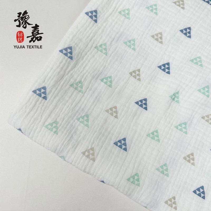 Kahekordne puuvillane musliini kangas, 100% puuvill, trükkimise muster, GB standard, beebide, pijamate ja voodipesu jaoks