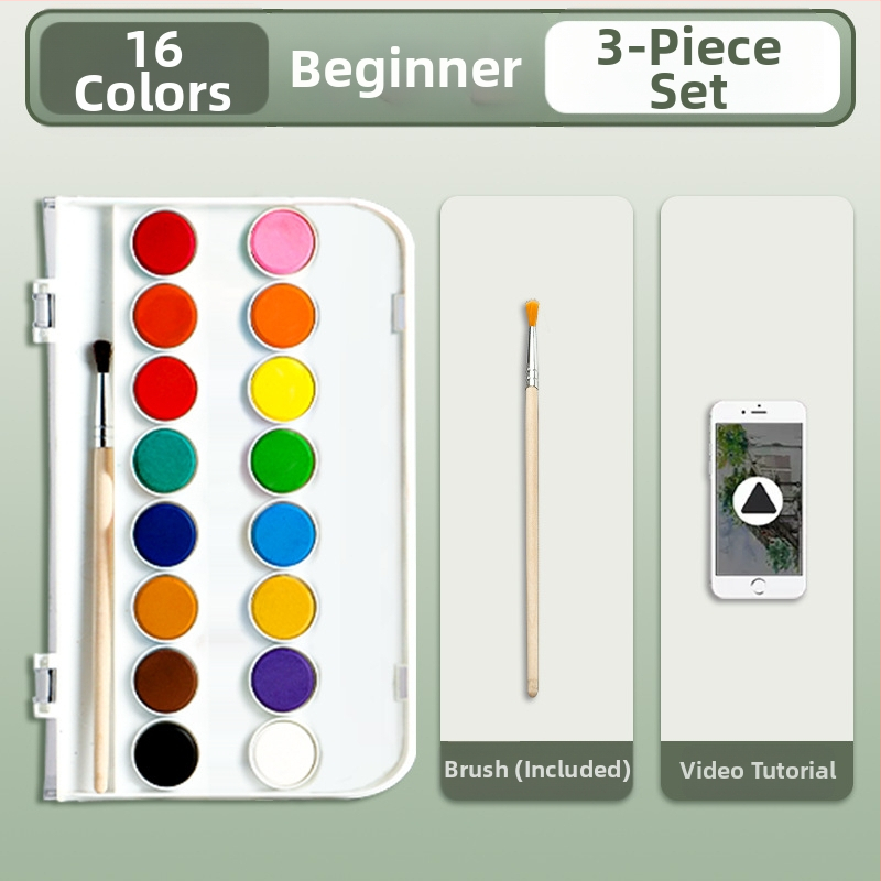 Deli mineraalpigmentidega akvarellide komplekt, kastis algajatele ja lastele