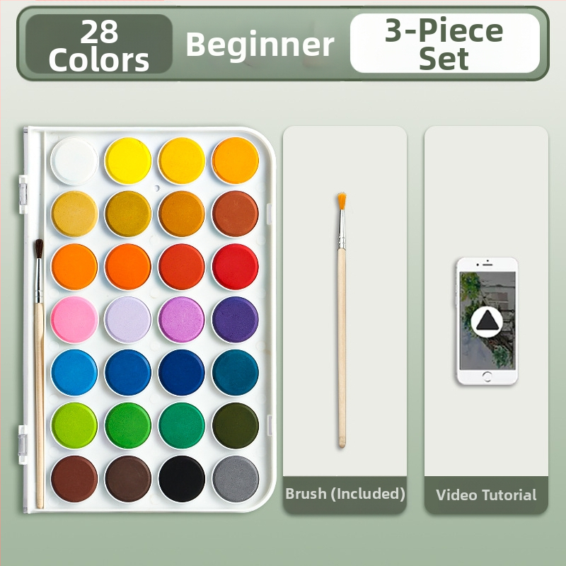 Deli mineraalpigmentidega akvarellide komplekt, kastis algajatele ja lastele