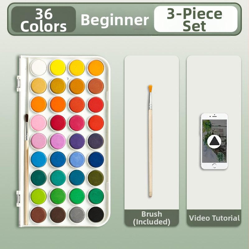 Deli mineraalpigmentidega akvarellide komplekt, kastis algajatele ja lastele