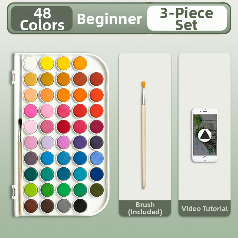 Deli mineraalpigmentidega akvarellide komplekt, kastis algajatele ja lastele