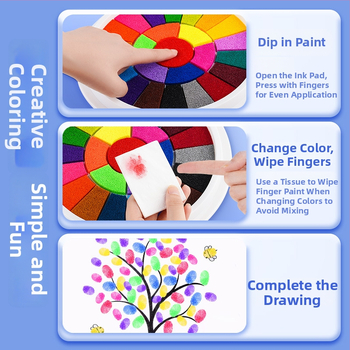 Sõrmejoon tintpad – Reverse kaubamärk, akvarellikomplekt, karp 24 tükki, sobib sünnipäevaks, IP-luba: Ei