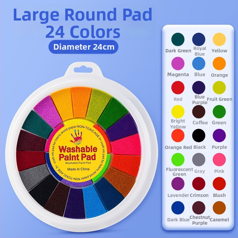 Sõrmejoon tintpad – Reverse kaubamärk, akvarellikomplekt, karp 24 tükki, sobib sünnipäevaks, IP-luba: Ei