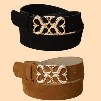 Naiste teksarihm – PU materjal, tsinkisulamist sagtis, kinnituse tüüp: nõelaga klipp, laius 3,8 cm, naha-plastik viimistlus