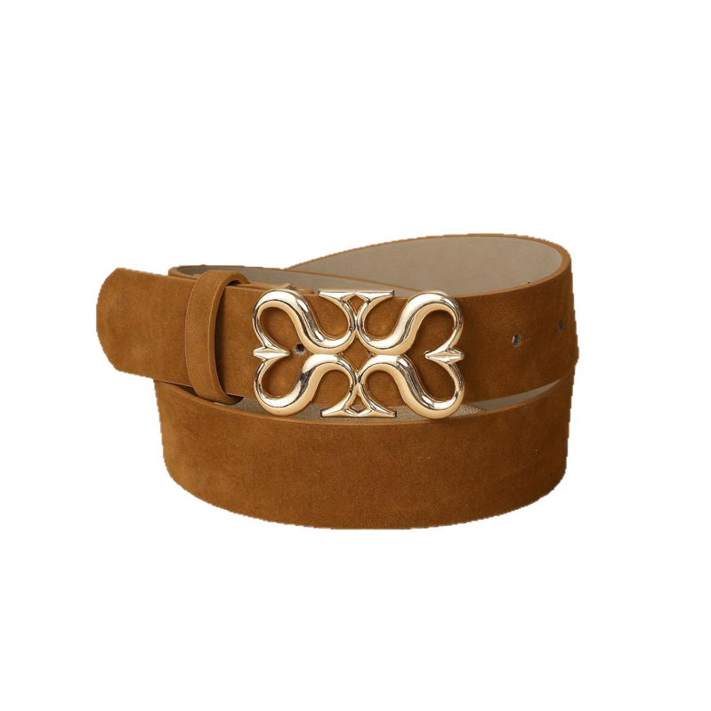 Naiste teksarihm – PU materjal, tsinkisulamist sagtis, kinnituse tüüp: nõelaga klipp, laius 3,8 cm, naha-plastik viimistlus