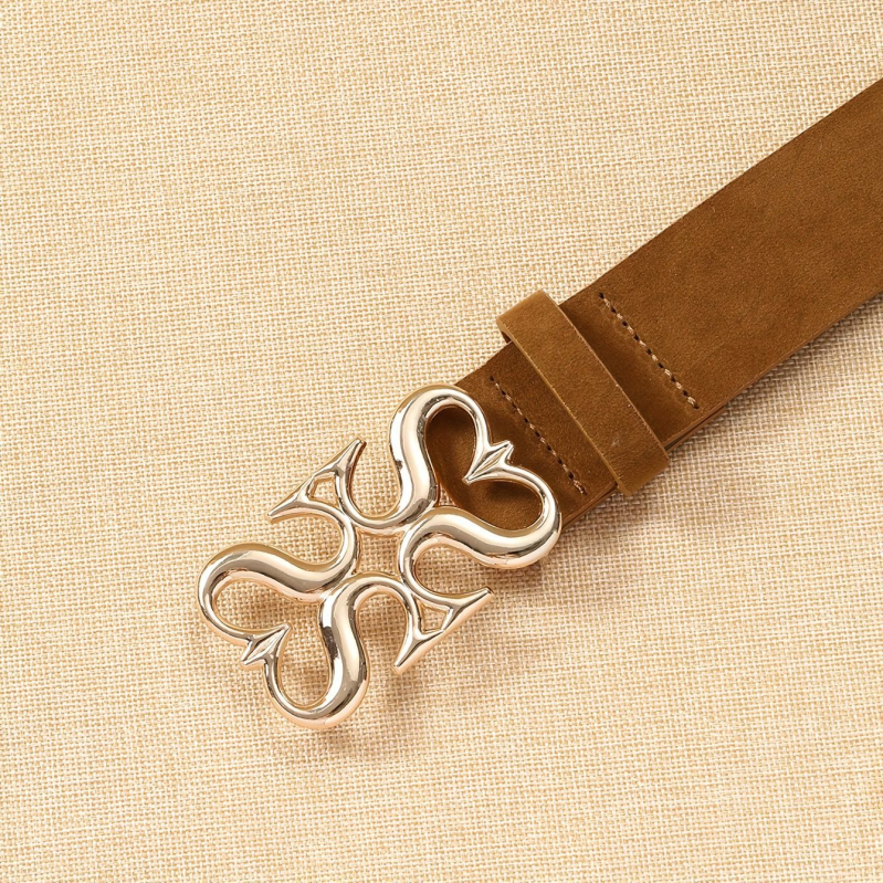 Naiste teksarihm – PU materjal, tsinkisulamist sagtis, kinnituse tüüp: nõelaga klipp, laius 3,8 cm, naha-plastik viimistlus