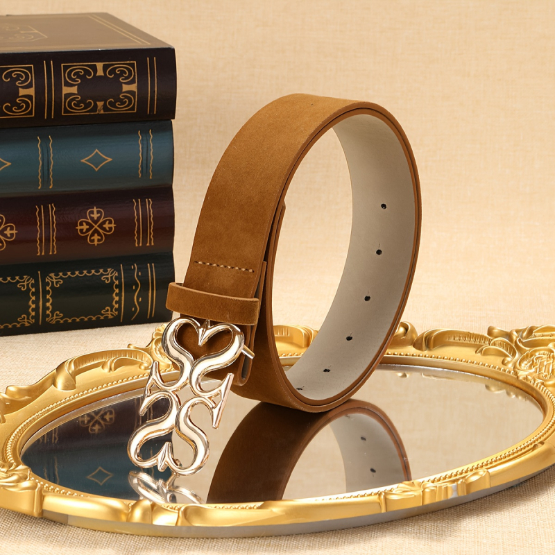 Naiste teksarihm – PU materjal, tsinkisulamist sagtis, kinnituse tüüp: nõelaga klipp, laius 3,8 cm, naha-plastik viimistlus