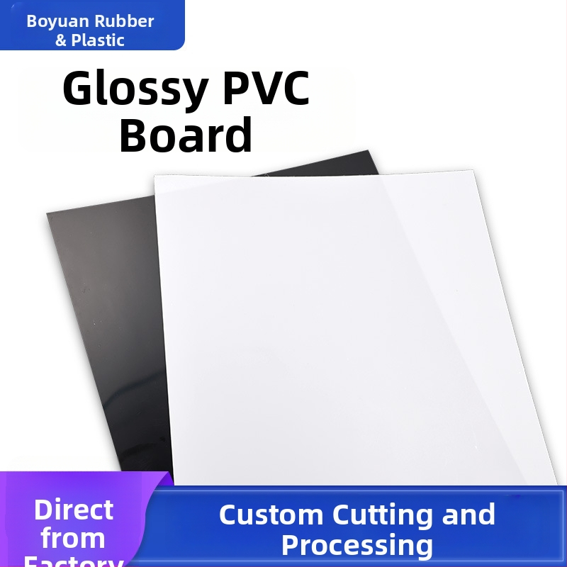 Spīdīga PVC plāksne ar caurspīdīgu PET filmu, ugunsizturīga PC cieta plāksne, griešana pēc pasūtījuma