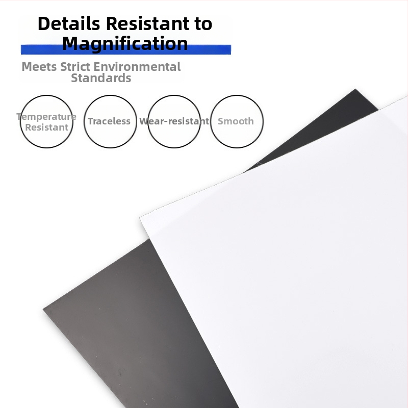 Spīdīga PVC plāksne ar caurspīdīgu PET filmu, ugunsizturīga PC cieta plāksne, griešana pēc pasūtījuma