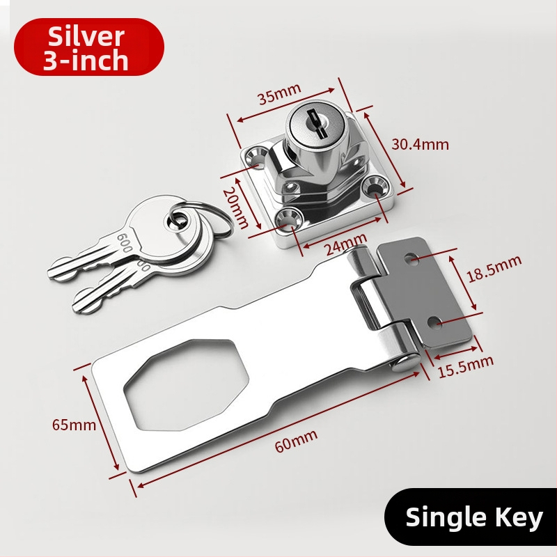 Ilma puurimiseta roostevabast terasest lukustusplaat lukustusega – sobib kappidele, sahtlitele ja liugustele ustele (vannituba)