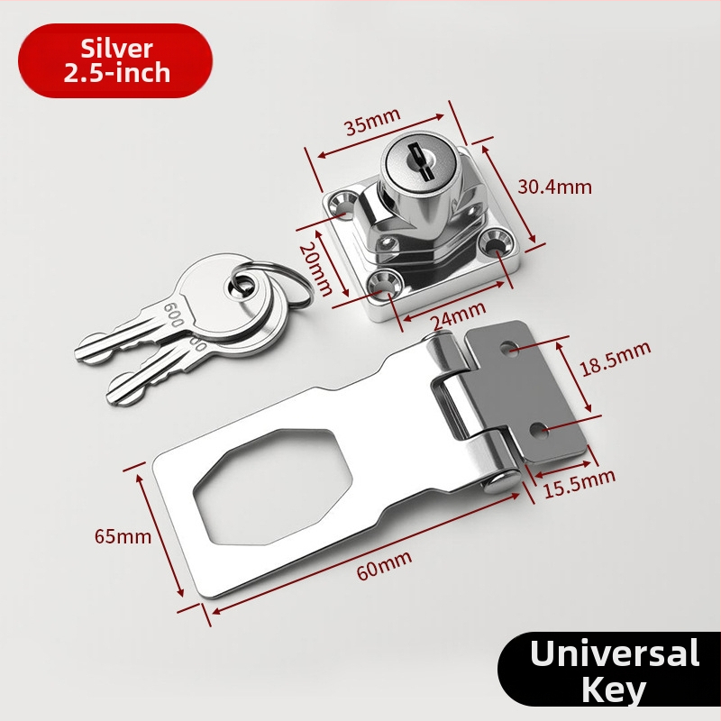 Ilma puurimiseta roostevabast terasest lukustusplaat lukustusega – sobib kappidele, sahtlitele ja liugustele ustele (vannituba)