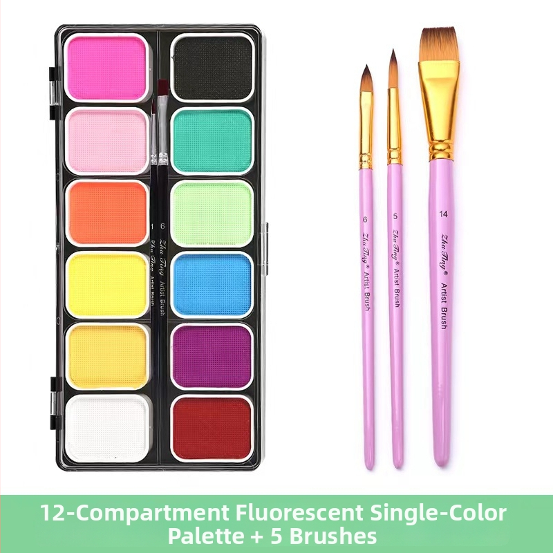 NUKOLO vees lahustuvad kehapigmendid, turvaline materjal, karbis pakendatud palett, kehamaalinguteks, litsentsiga privaatmärgid saadaval