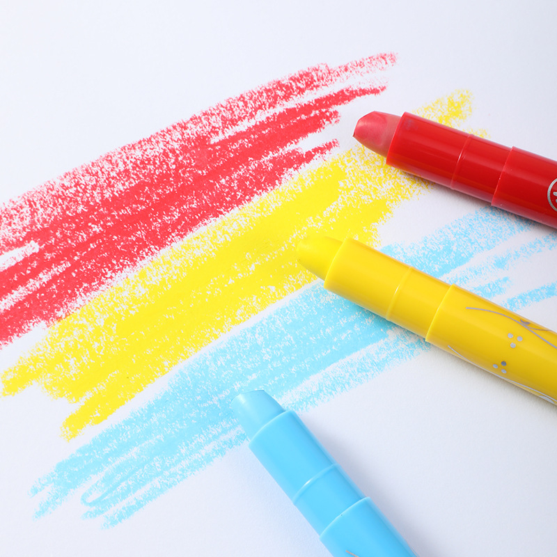 Детски комплект водноразтворими маслени пастели с въртящо се ядро, модел HWJ0005, пластмасов корпус, цветове 12/24/36/48