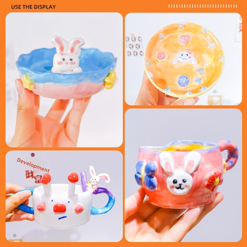 Alglazuuriga keramikapigmendi ribad – mineraalpigmentid, keskmise temperatuuriga glasuur, 3 ml per riba, 6 riba