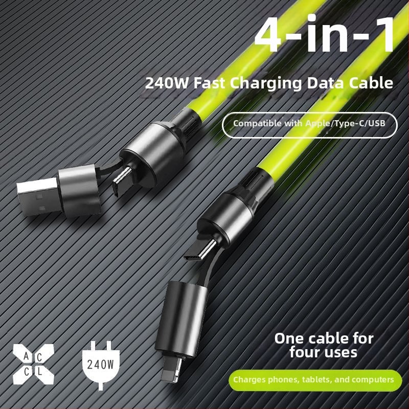 Visenmo 240W četveroinčni silikon kabel za podatke s USB, Lightning i USB-C priključcima