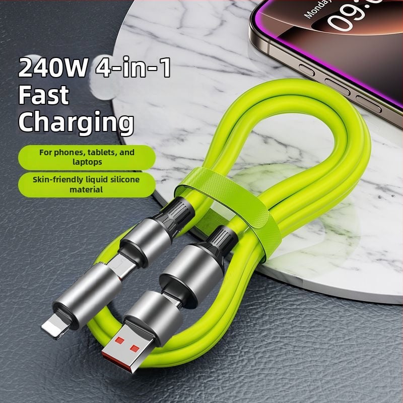Visenmo 240W četveroinčni silikon kabel za podatke s USB, Lightning i USB-C priključcima