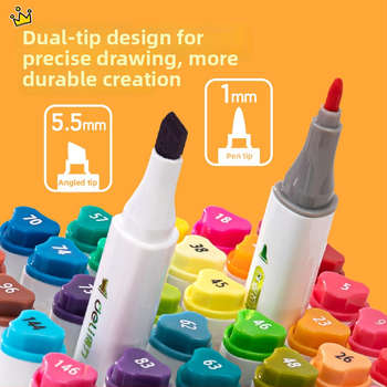 Deli markeripliiats – toidukvaliteediga, veepõhine, kahekordne ots, pestav akvarell pliiats lastele