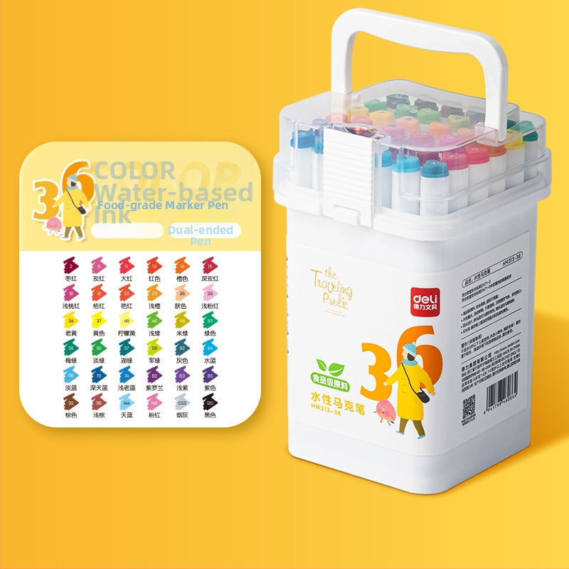 Deli markeripliiats – toidukvaliteediga, veepõhine, kahekordne ots, pestav akvarell pliiats lastele