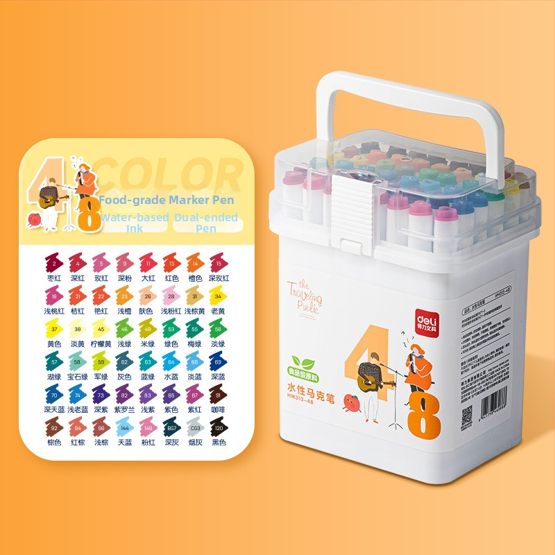 Deli markeripliiats – toidukvaliteediga, veepõhine, kahekordne ots, pestav akvarell pliiats lastele