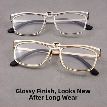 Lugemisprillid, ruudukujulised metallraamidega täisraamiga, PC läätsed, sinisele valgusele vastupidavad, kaugele ja lähedale nägemiseks, klassikaline äristiil eakatele