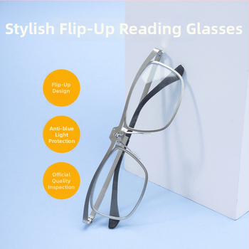 Lugemisprillid, ruudukujulised metallraamidega täisraamiga, PC läätsed, sinisele valgusele vastupidavad, kaugele ja lähedale nägemiseks, klassikaline äristiil eakatele