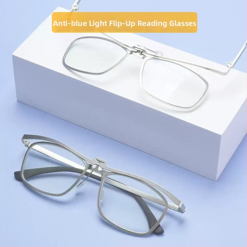 Lugemisprillid, ruudukujulised metallraamidega täisraamiga, PC läätsed, sinisele valgusele vastupidavad, kaugele ja lähedale nägemiseks, klassikaline äristiil eakatele